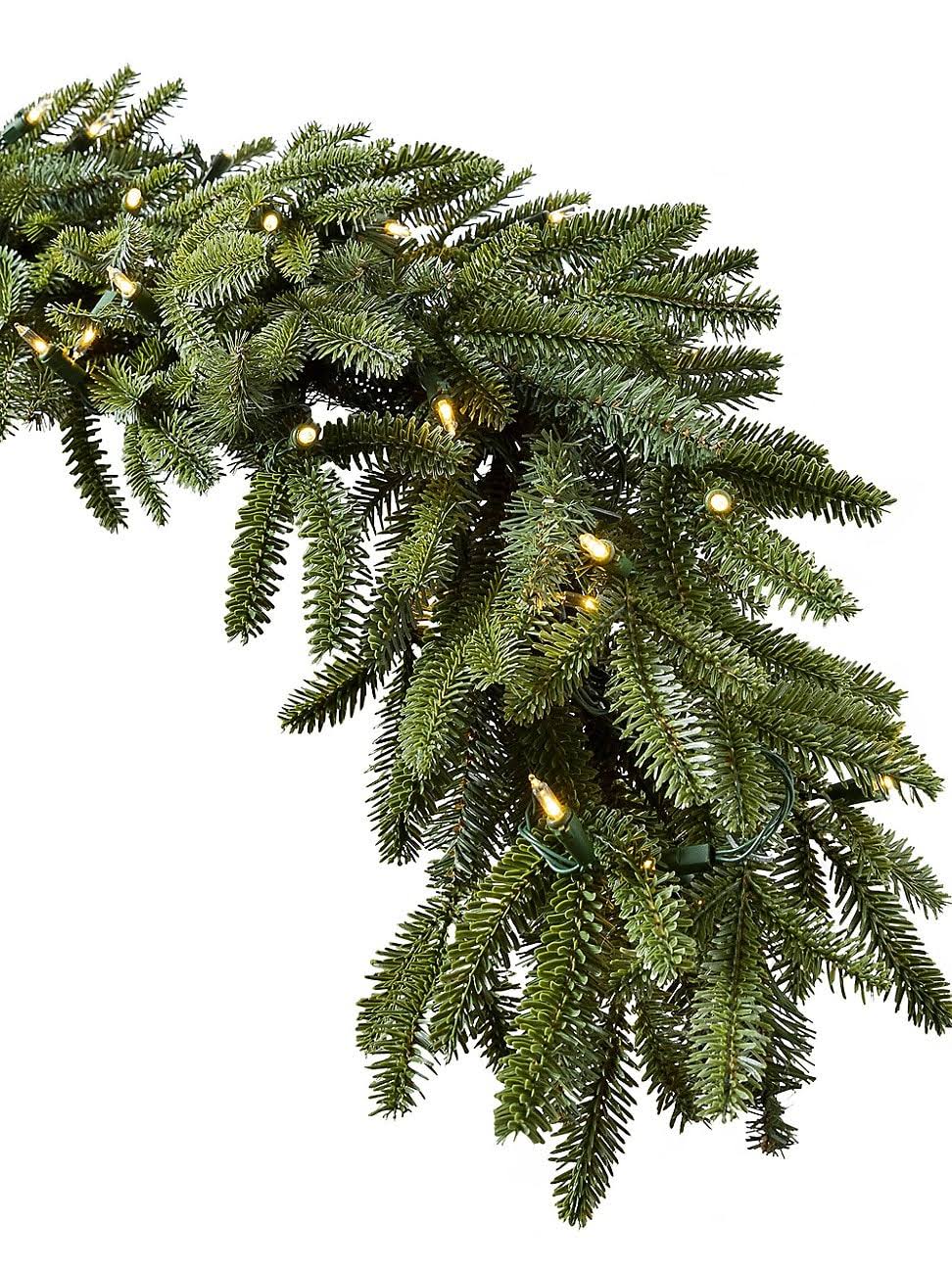 58cbd9e6f0bb7881401572da26501cd2abd89800f08479094a9a3a878102218d.jpg Balsam Hill Fraser Fir Pre-Lit Artificial Garland in LED Clear - Single - Image 1