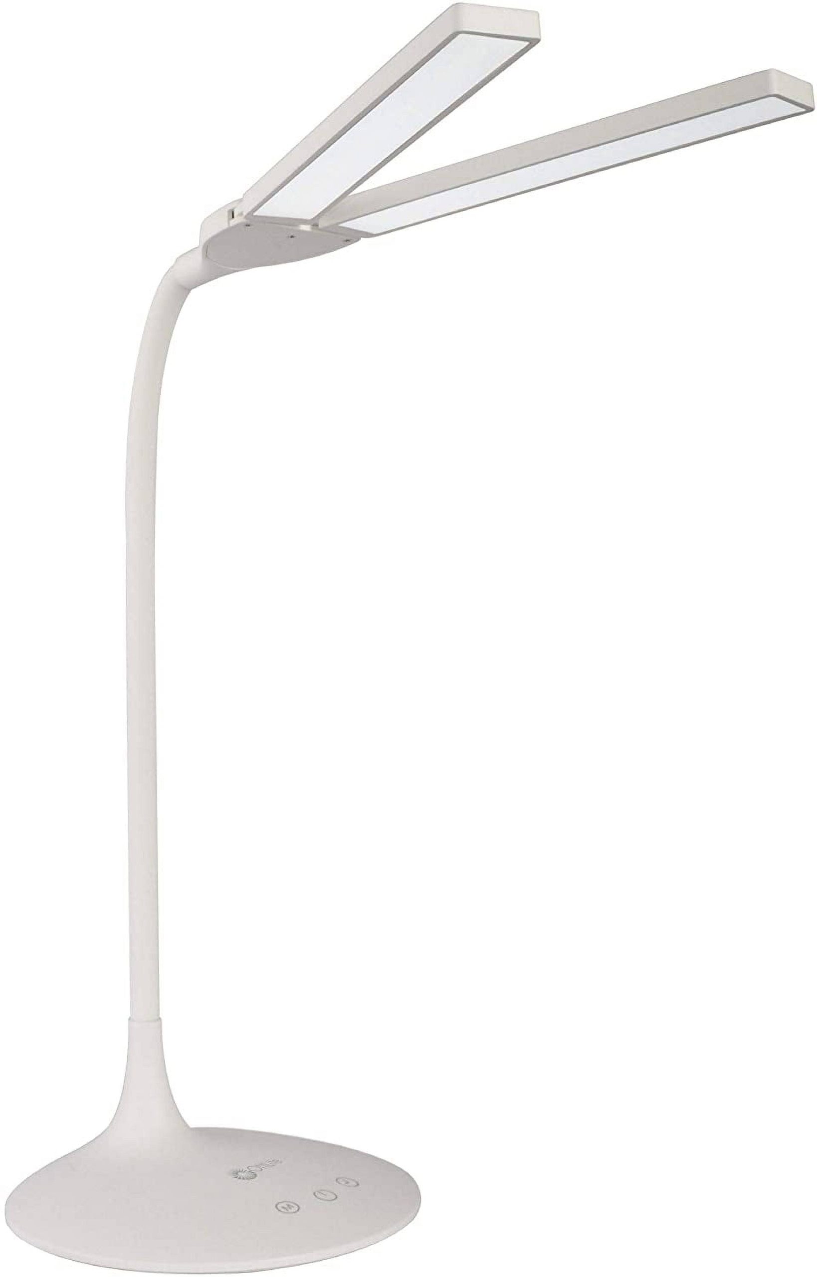 58ce9758f27132b49e4d495a98df53c41b36d3bb02176b289d7236703a29ea6f.jpg OttLite Pivot LED Desk Lamp with Dual Shades - White - Image 1
