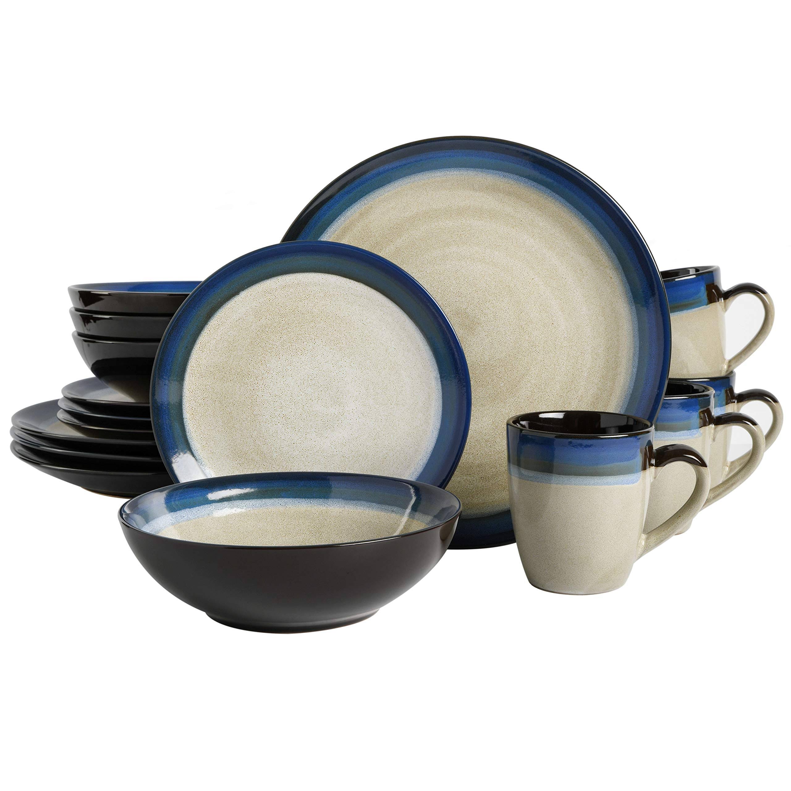 59172a2b19b376d2c71affe5a7b376997973941bf2f44656fde9f0af6feb7361.jpg Gibson Elite Couture Bands 16-Piece Dinnerware Set Blue - Image 1