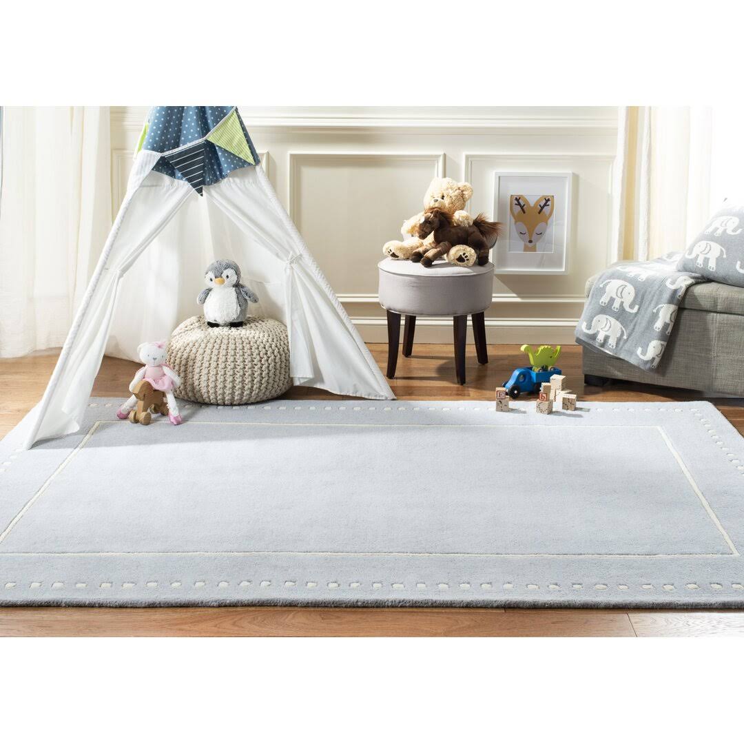 594a913c8dd8db67fc275233679e355f1796f154aa8d6e1cdcb1478e6ae94dd7.jpg Cruz Handmade Tufted Wool Blue/Ivory Area Rug Ebern Designs Rug Size: Rectangle 4' x 6' - Image 1