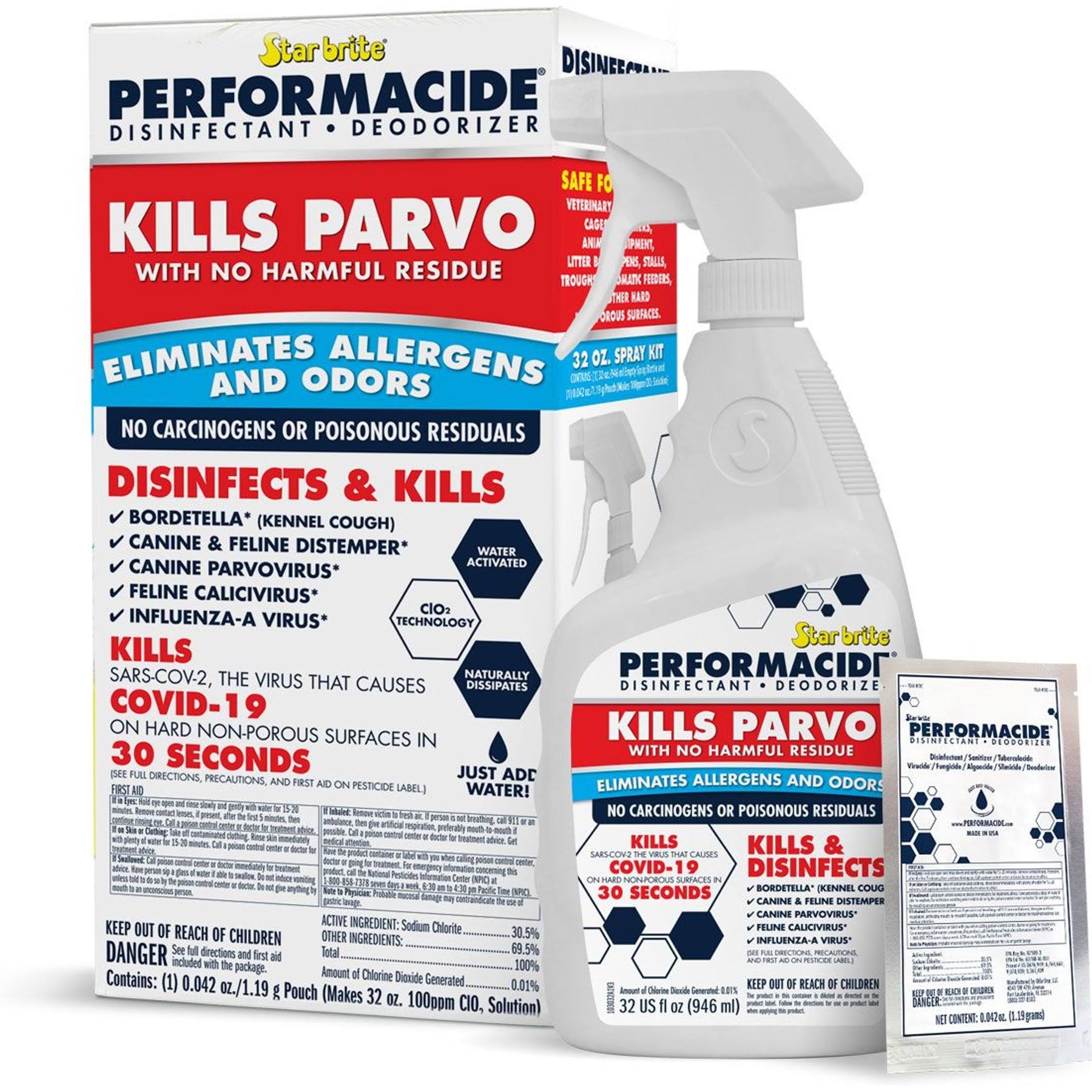 594af37255fa12543da46dfe6f29c9379ad1c0b5b2721abb5bba5bd4de7c9321.jpg Star Brite 103032 32 oz Performacide Kills Parvo Disinfectant & Deodorizer Kit - Image 1