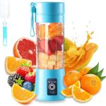 Portable Blender Cup,Electric USB Juicer Blender,Mini Blender Portable Blender for Shakes and Smoothies, juice,380ml, Six Blades Great for Mixing
