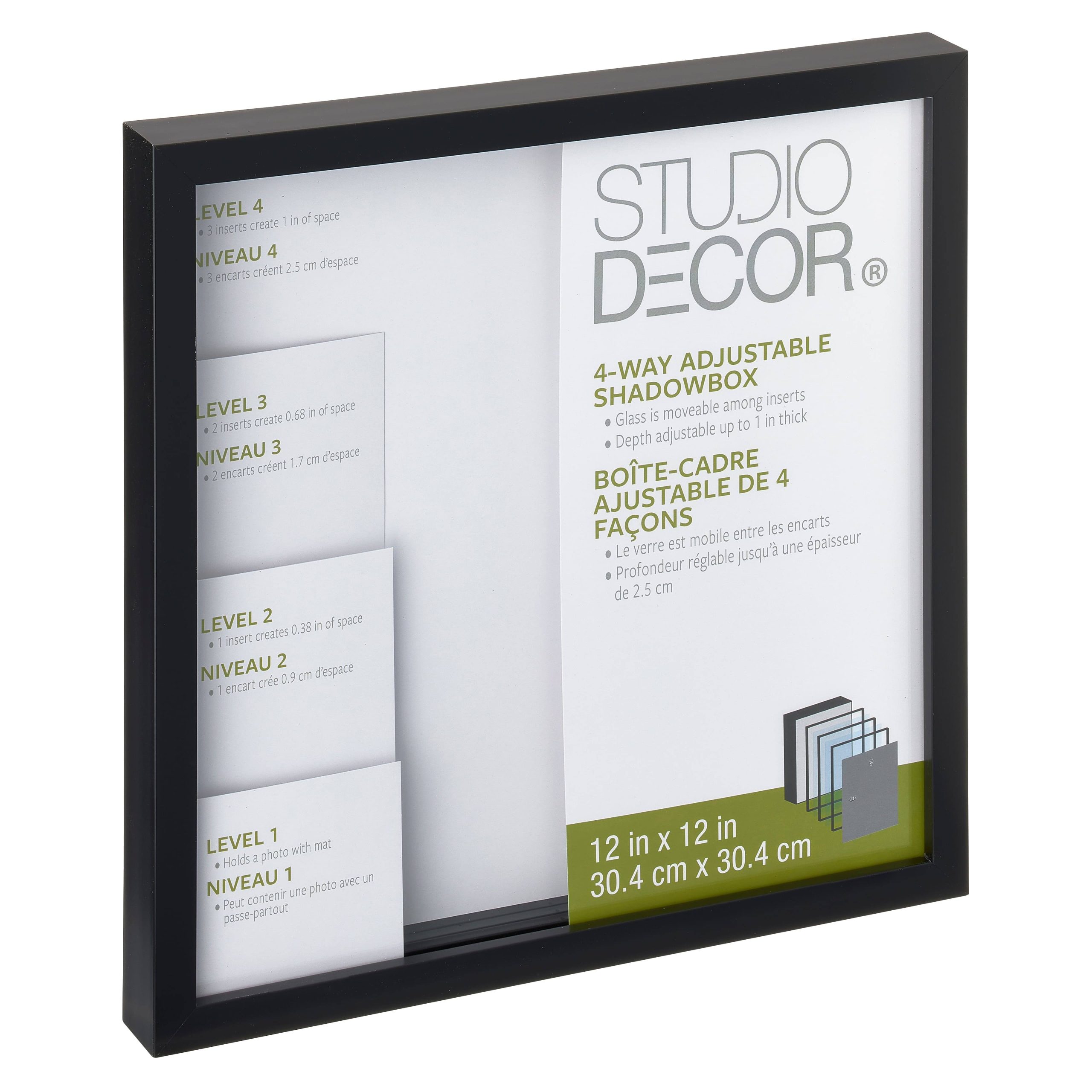 596c378a7d564adb536561394eeac596cb2aa7cee1108e4a9ecc8b511bee4a36.jpg Black Adjustable-Depth Shadow Box by Studio D��cor - Image 1