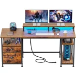 Furologee 61 Computer Desk with Power Outlet and USB Ports