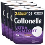 Cottonelle Ultra Comfort Toilet Paper with Cushiony CleaningRipples Texture, 24 Family Mega Rolls (24 Family Mega Rolls = 108 Regular Rolls) (4