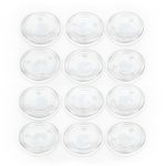 Hosley's Set of 12 Clear Glass Pillar Plates - 4" Diameter. Ideal or Use for Weddings, Parties, Spa, Pillar or Votive Candle