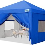 Quictent Privacy 8x8 EZ Pop Up Canopy Tent Instant Shelter with Sides and Mesh Windows Waterproof -8 Colors (Royal Blue)