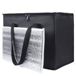 musbus 2 Pack Additional Bottom Plate Black Insulated Grocery Shopping Bag, Delivery,pizza,reusable Bags, Sturdy zipper,Collapsible,tote,cooler