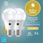 GE LED+ Dusk to Dawn LED Light Bulbs, Automatic On/Off Outdoor A19 Bulbs, Soft White (2 Pack)