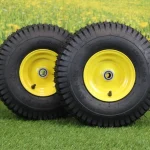 Antego Tire and Wheel 15x6.00 - 6 Tires & Wheels 4 Ply for Lawn & Garden Mower Turf Tires .75" Bearing (SET OF 2)