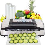 Nesco Deluxe Food VS-12 Vacuum Sealer, 130 Watts, Kit Bags & Viewing Lid, Compact, Silver