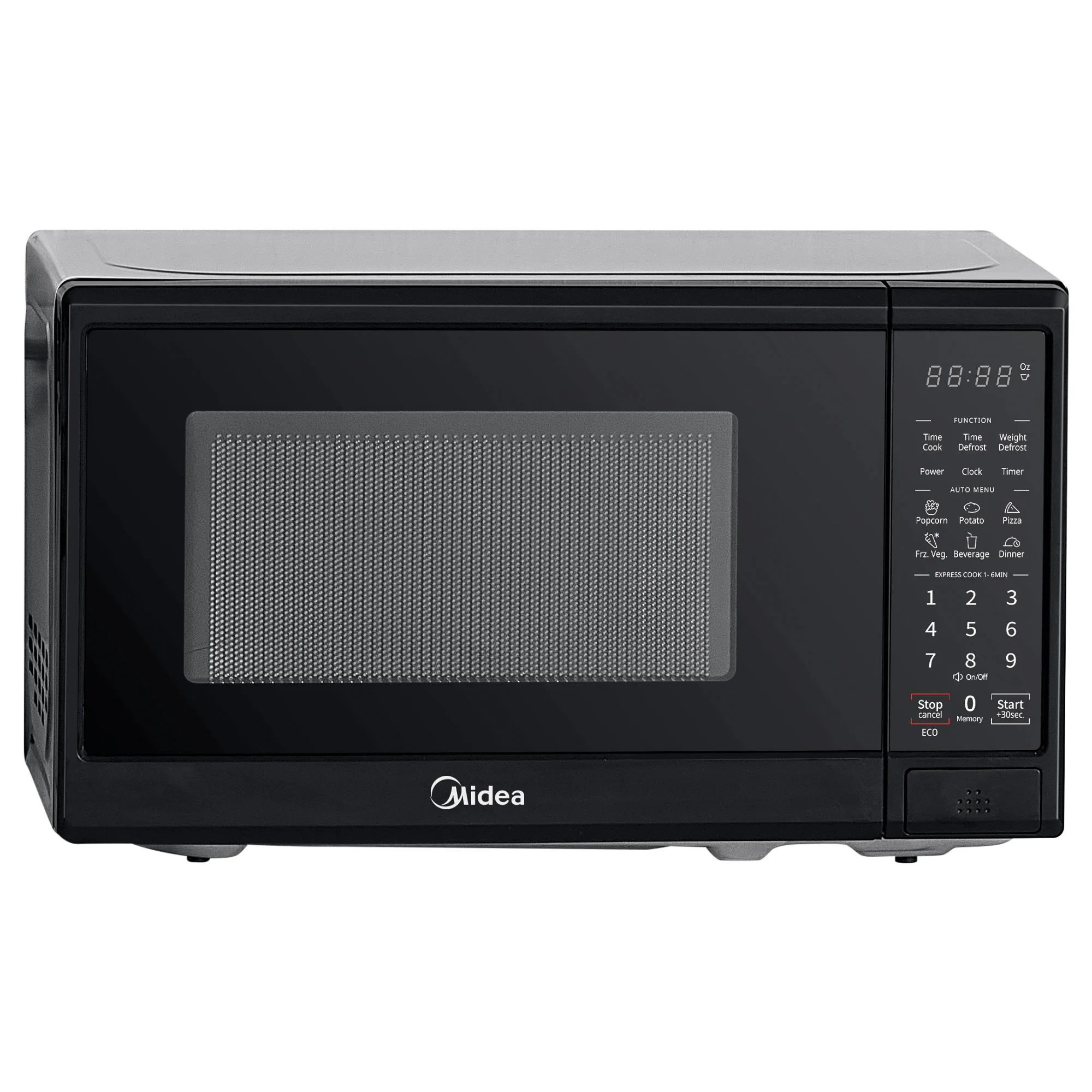 59c45e9e93e0d3adf26c02526ba19cf67a9599be7597cbb467456f3aefecc6bd.webp Midea 0.9 Cu. Ft. Countertop Microwave Oven, 6 Auto Programs, 10 Power Level, Black, EM9P022CVPMB - Image 1