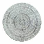 Mainstays Zayne Pressed Vinyl Round Table Placemat - Silver & Black - 15.8 in