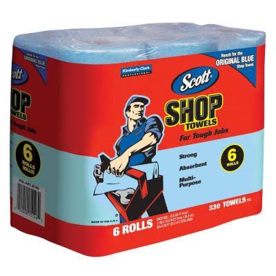 5a14b1928b7c4f64d9de21599c145a4c2fa9007f5fa951e7d27de9513b230f45.jpg Kimberly Clark Scott Shop Towels, Blue - 6 count - Image 1