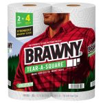 Brawny Tear-A-Square Paper Towels, Double Rolls, 2-Ply - 2 rolls