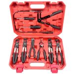 9pc Hose Clamp Pliers, Flexible Wire Long Reach Hose Clamp Pliers Set for Automotive Coolant Radiator Heater and Water Hose, Auto Clamp Remove Tool