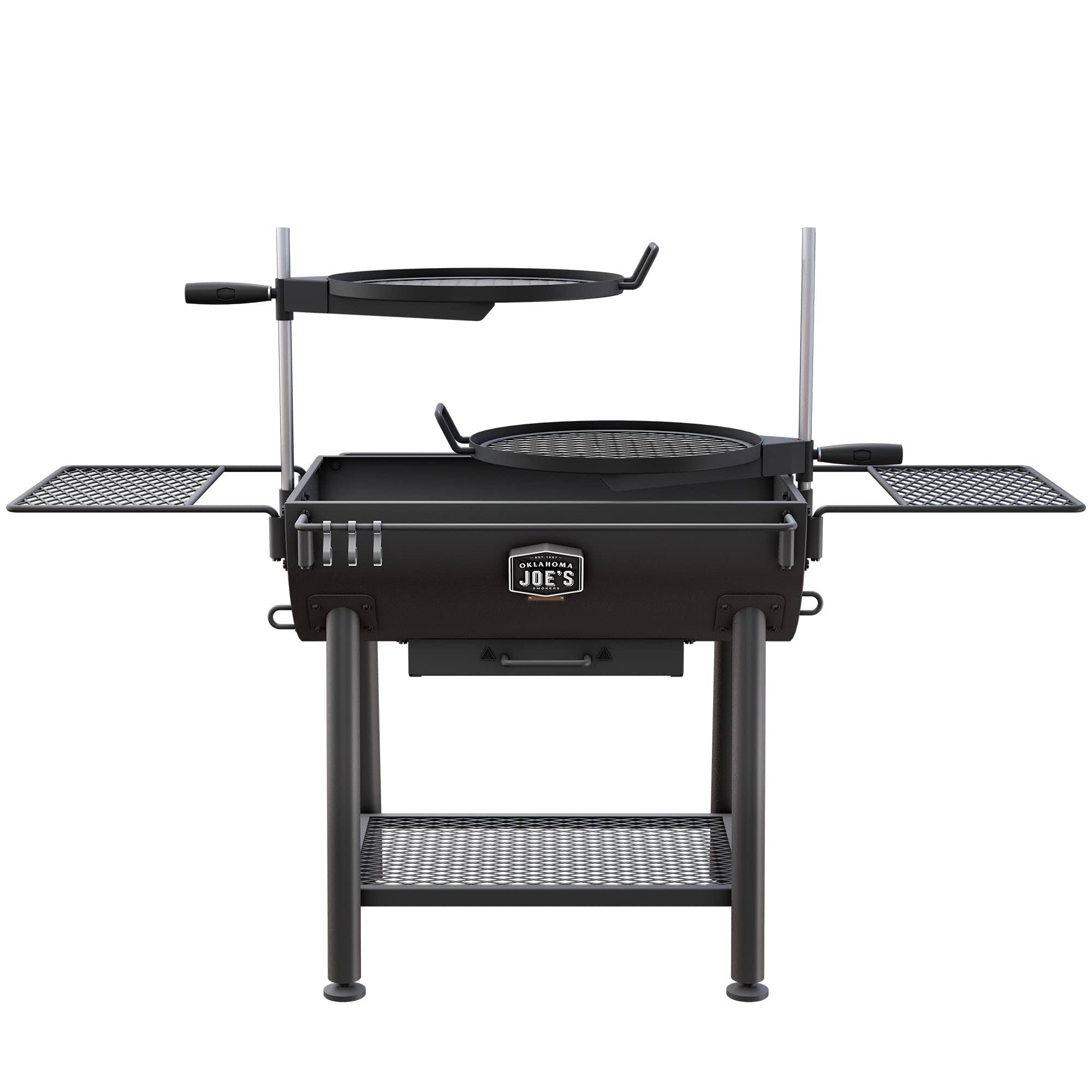 5a1cf045eedde0522e9f2894ca46ed63491a01d02dd8220f219893a5e2e49549.jpg Oklahoma Joe's Firecraft Series Barrel Adjustable Charcoal Grill Black - Image 1