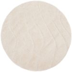 Stacie Abstract Cream Area Rug Ebern Designs Rug Size: Round 4'