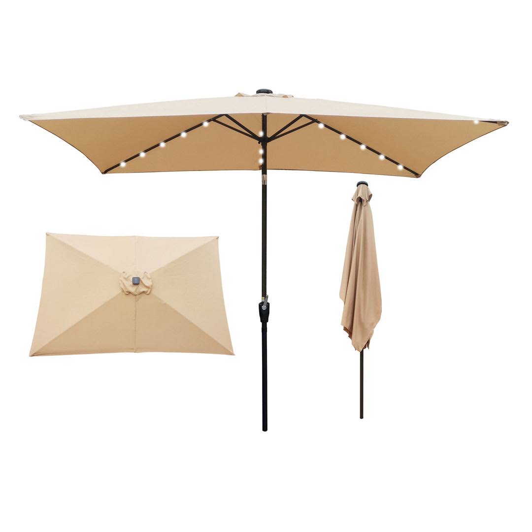 5a50eb5a07c1119af39f0db77077361c0ce2fd0738f4097e83d0976d76f3e313.jpg 10' x 6'6" Rectangular Market Umbrella Arlmont & Co. - Image 1