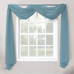 LuxuryDiscounts Beautiful Elegant Solid Slate Blue Sheer Scarf Valance Topper 40" x 216" Long Window Treatment Scarves