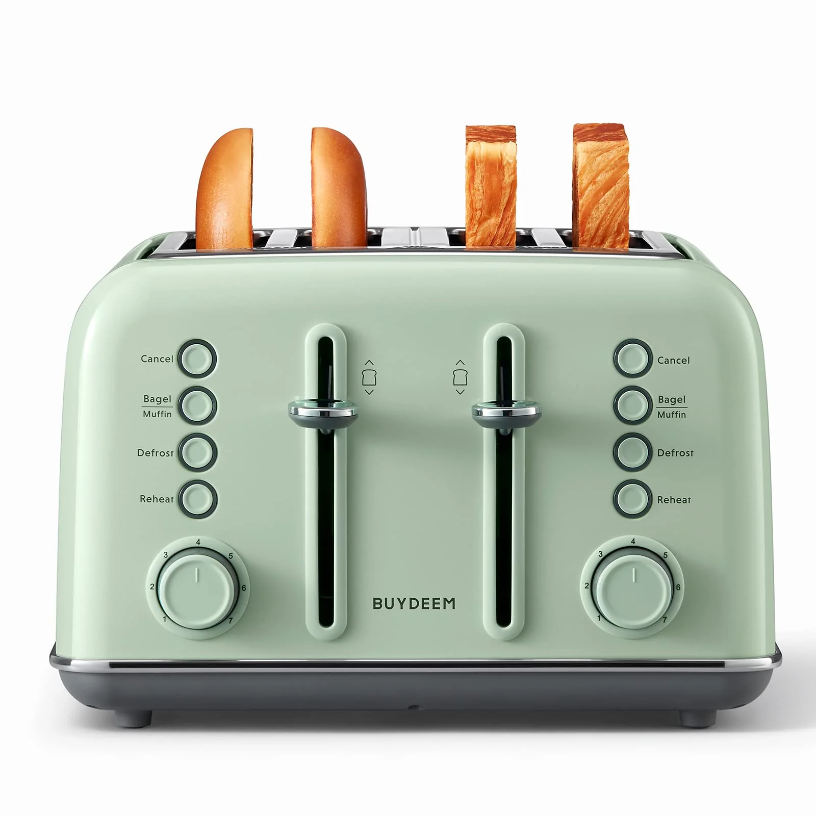 5a89b60e24135401e816915d9719ae90e0772613ffd2e4f191cbe8d08b59ba07.webp BUYDEEM Stainless Steel 4 Slice Toaster. Extra Wide Slots - Image 1