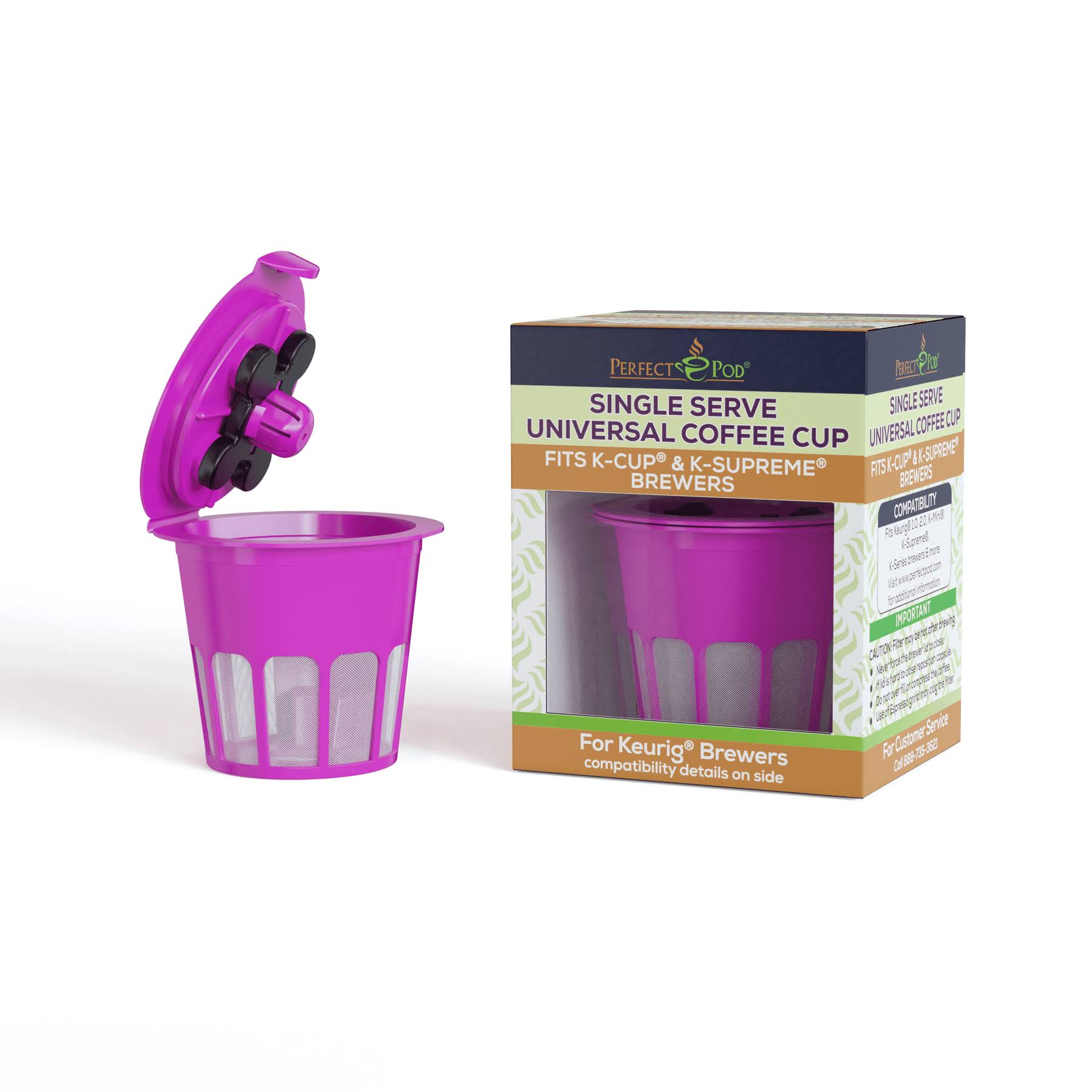 5ab35ba69ae65a063f010b05f418a0fd43712ce7f196205a69633c9a91534269.jpg Perfect Pod Single Serve Universal Reusable Coffee Filter Cup - Image 1