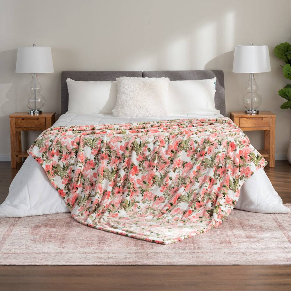 5ac4a65a87055deff8143d0538075608d63c1125cf41404af803607bd0c8924c.jpg Berkshire Blanket-Classic Heavyweight Warm Soft Printed VelvetLoft Plush Blanket, King Size Soft Fuzzy Blanket for Couch Sofa Bed, Abstraction Pink - Image 1