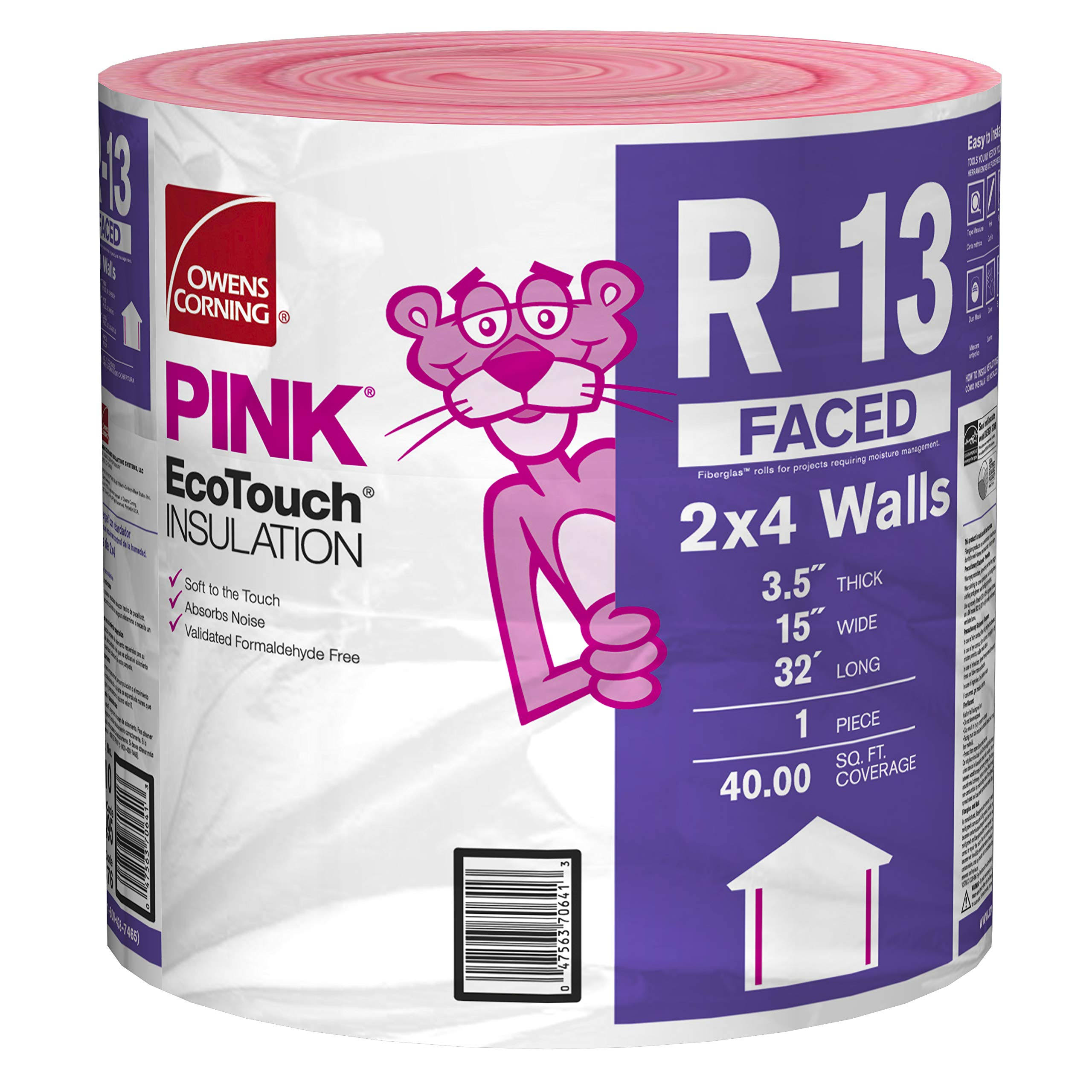 5aca57bfdb75ed909e6b74849e3e15e96aa6ba2a218b8a7dea17393e190349f9.jpg Owens Corning RF10 EcoTouch R13 Fiberglass Insulation, Pink - Image 1