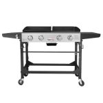 Gourmet 4-Burner GD401 Portable Flat Top Gas Grill and Griddle Combo with Folding Legs