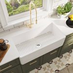 DeerValley DV-1K505 Grove 36" L x 18" W Fireclay Farmhouse Kitchen Sink with Sink Grid and Basket Strainer Finish: White