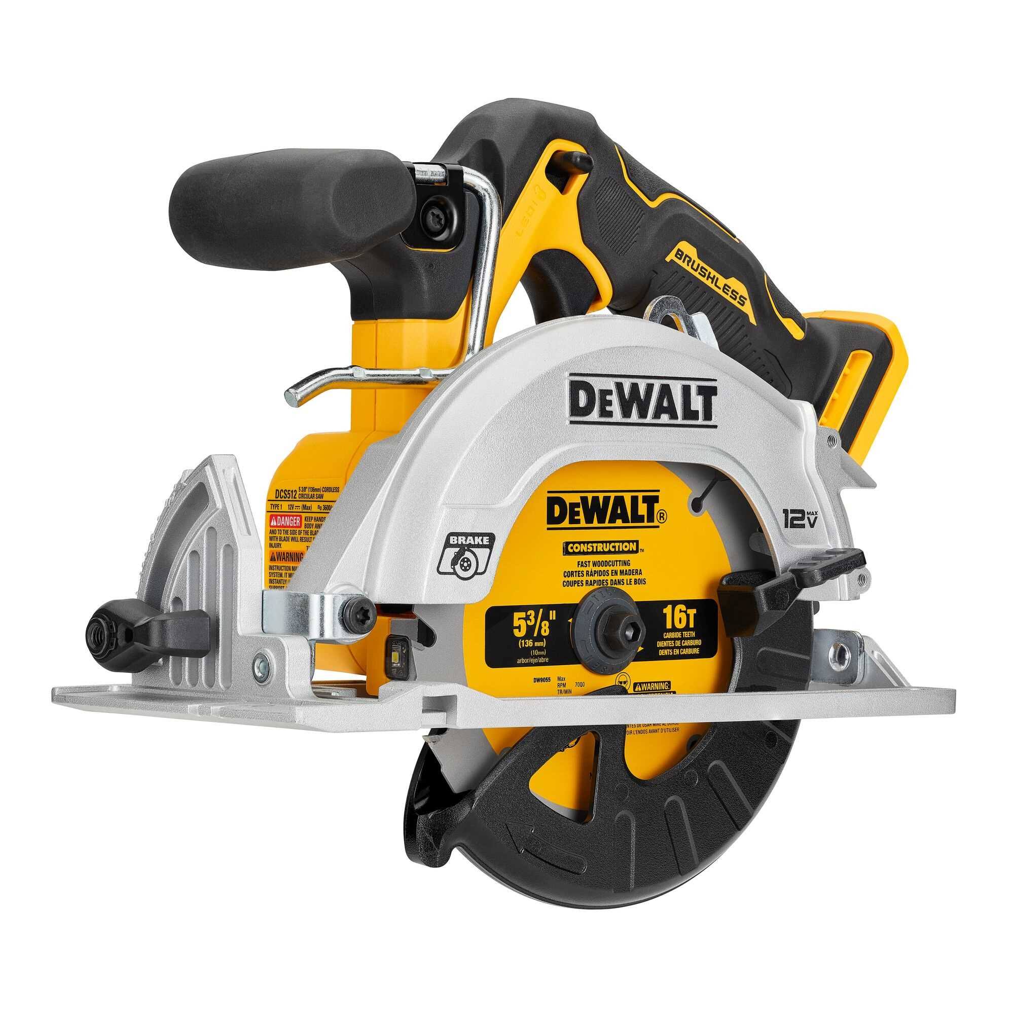 5b0deb3444d3bf96f2857764650da9d9a33f051613ce498a104a843f7a327340.jpg DeWalt DCS512B Xtreme 12V MAX* 5-3/8 in Brushless Cordless Circular Saw (Tool Only) - Image 1