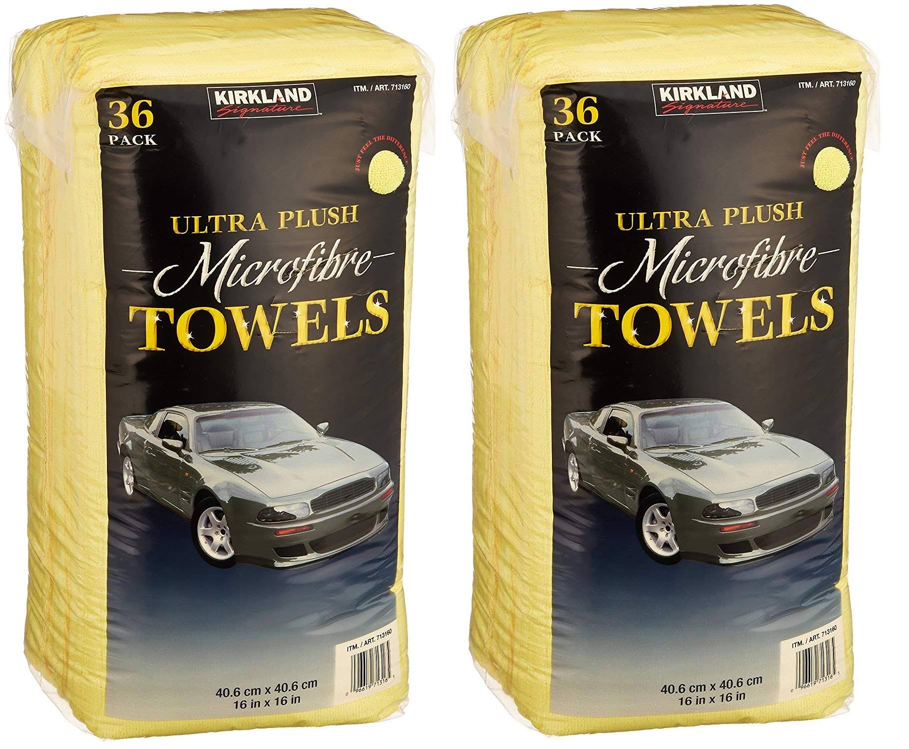 5b186926f0128362694f582b2296796239b66c6513a30c3ccf43dd564a6e7731.jpg Kirkland Signature Ultra High Pile Premium Microfiber Towels, 36 Count (Pack of 2), Yellow - 713160 - Image 1