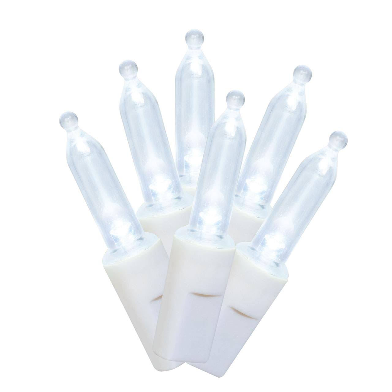 5b34990aa6da0f424a5fe84677dd67b3ac34f6388dcdd8434f92802f410ab417.jpg 300-Count Cool White LED Mini Christmas Lights with White Wire, 61.3', Holiday Time - Image 1