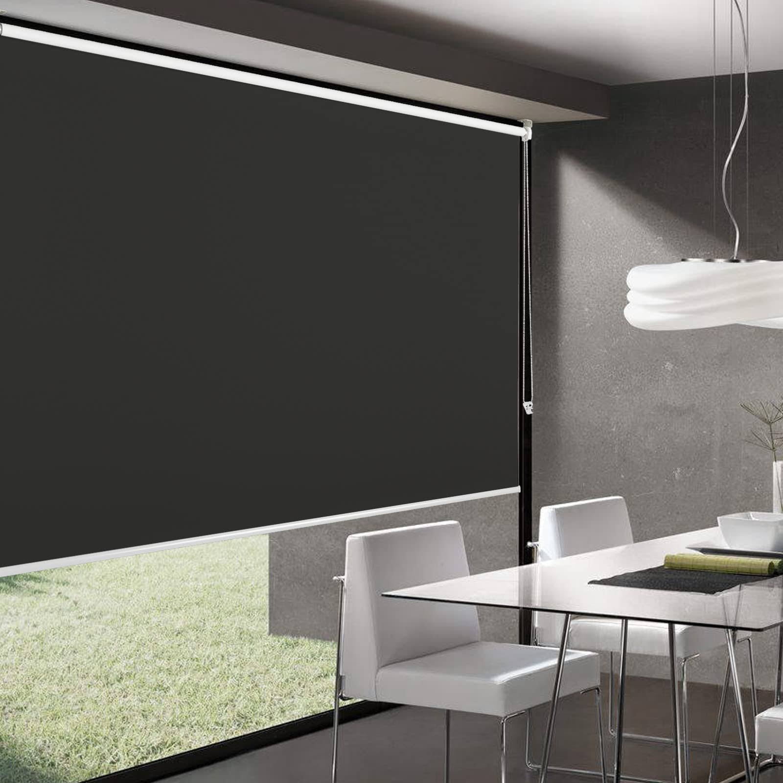 5b377f4efc9b4e0730515b1ed0eadf7a2bfdb90e60e827375b673278a385b346.jpg Joydeco Extra Wide Blackout Fabric Roller Window Blinds 70 inch,Black Thermal Roller Shades Insulated UV Protection for Home Office Bedroom, 70" W x - Image 1