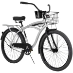 26 In. Nel Lusso Men¡¯s Beach Cruiser Bike, Silver