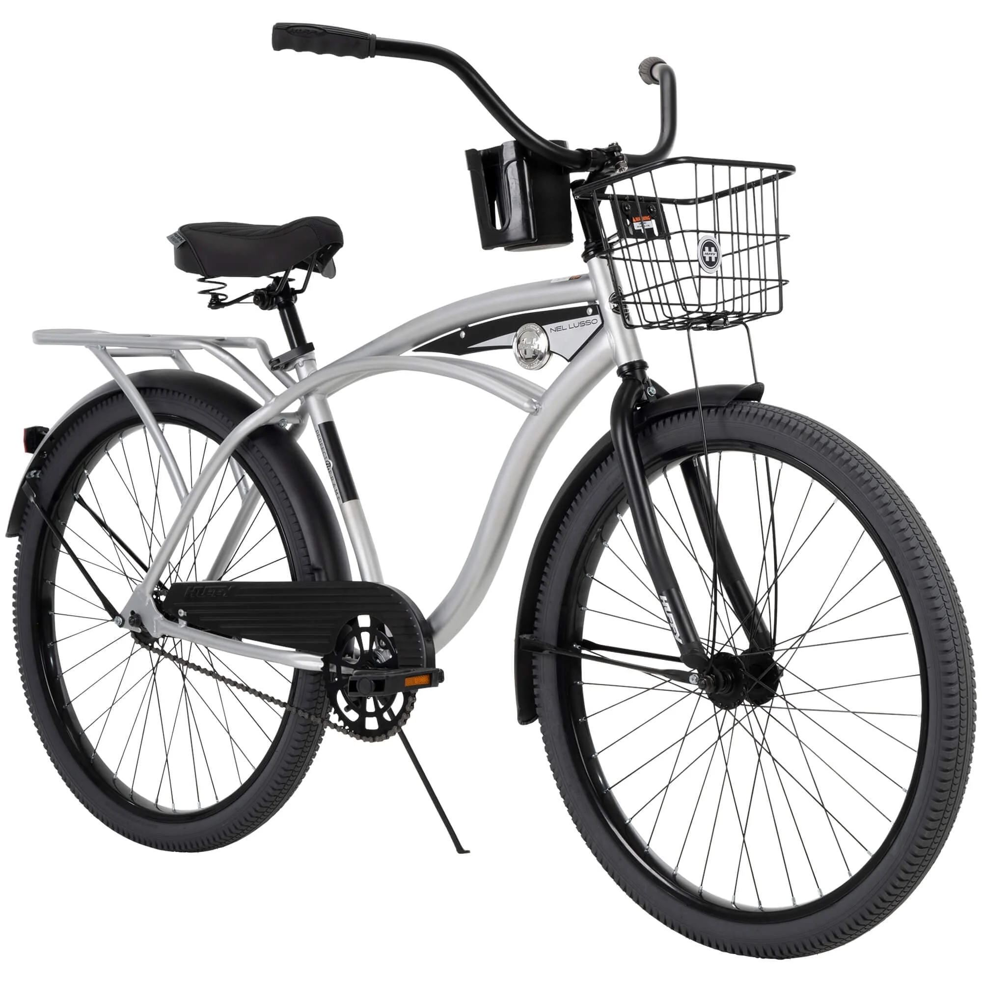5b67c1ea05081dda6b901a02d205f8ea54184f84970c0698ba6746f62f240f4b.webp 26 In. Nel Lusso Men¡¯s Beach Cruiser Bike, Silver - Image 1