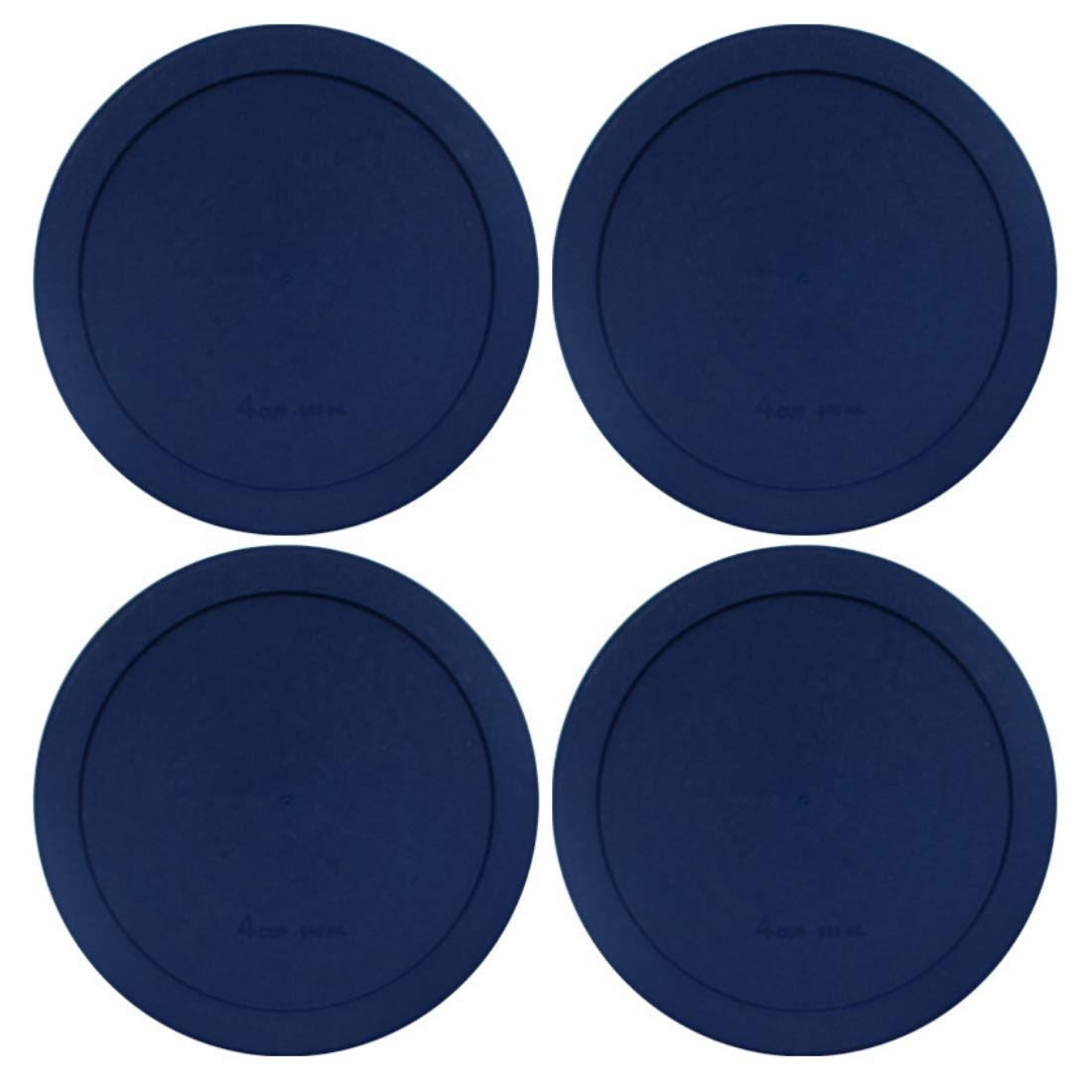 5b9e97b505ed870b351382254e000fbf5ac9f574f44c59557f5c9a3cb1f9dc79.jpg Wood Grip | Lids for Pyrex and Anchor Round Glass Containers | Lids for Pyrex Glass Containers | Replacement Lids (Blue, 4 Cups, 4 Pack) - Image 1