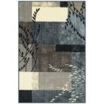 Maples Highland Textured Print Area & Washable Throw Rugs, Blue, 30x43