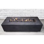 Rashid Concrete Propane Outdoor Fire Pit Table AllModern Size: 15" H x 56" W x 24" D, Finish: Charcoal