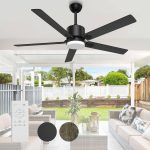 BECLOG Ceiling Fan with Light, 60" Ceiling Fans with Remote Indoor Outdoor DC Motor Modern Ceiling Fan with Light LED for Dining Room, Bedroom,