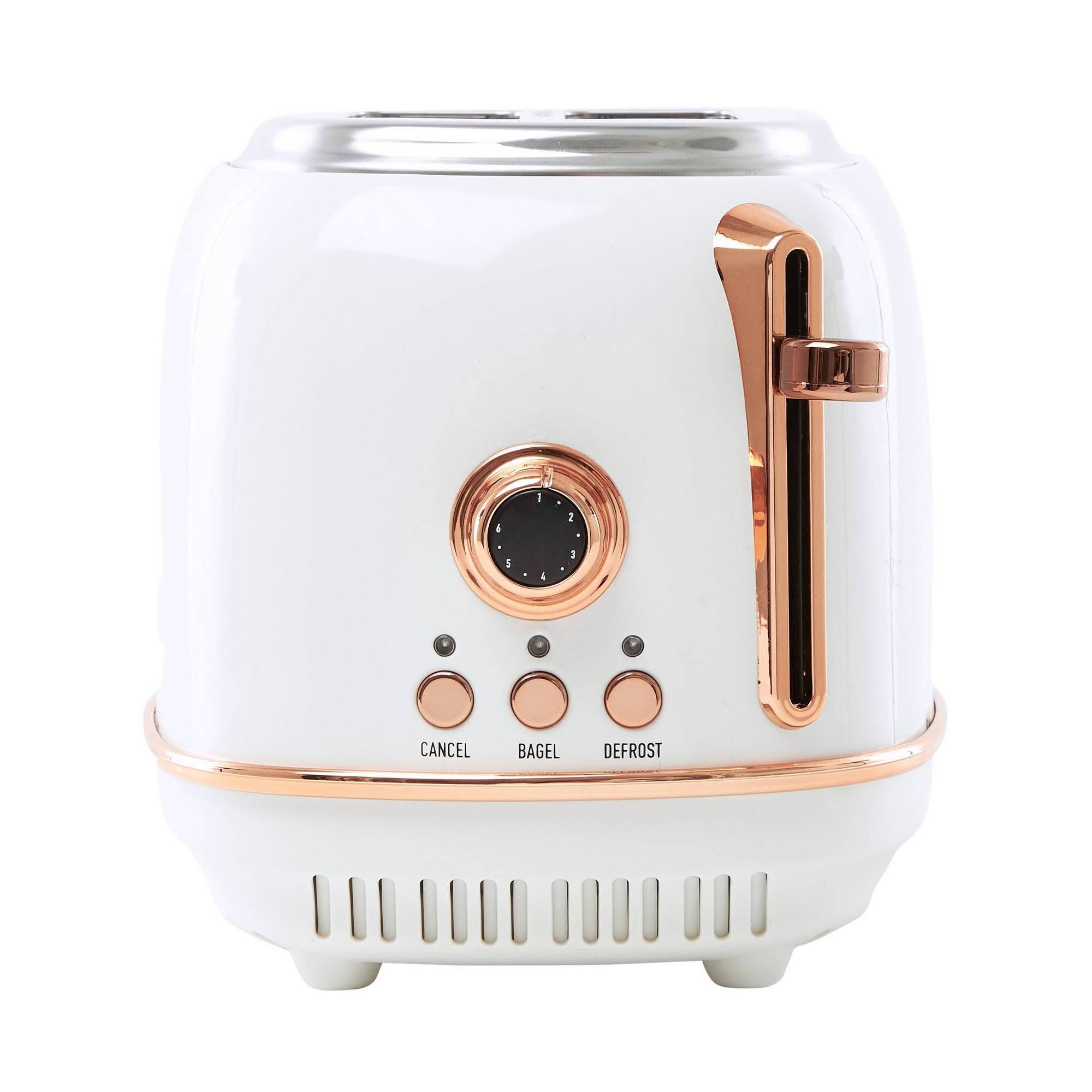 5c0a3efc79f79c09536c77ead44460240f0a90647d603004c45c96e5d3320da1.jpg Haden Ivory and Copper Heritage 2 Slice Wide Slot Toaster - Image 1