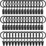 LLPJS 44 Pcs Curtain Rings with Clips, Curtains Hooks Drapery Clip with Ring, Perfect for Decor Drapes, Bows, Caps Etc, Rings 1 inch I D, Fits Up to 5