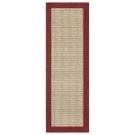 Mainstays Traditional Faux Sisal Border Red Indoor Hallway Runner Rug, 1'9"x5'