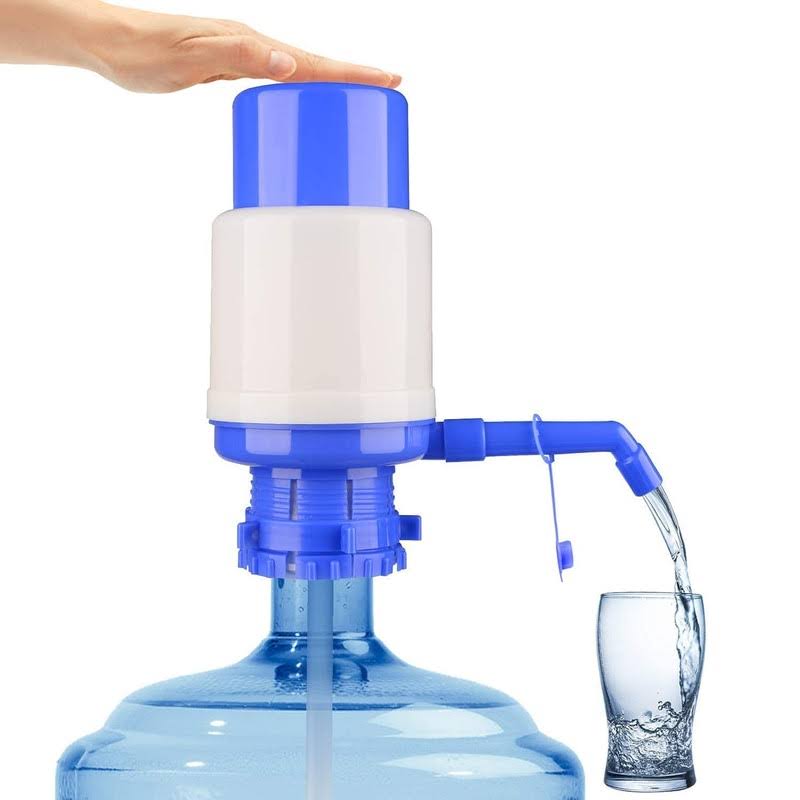 5c251e0198ad9d4553de732a0fe7b07b895556a387e2ec80a485b32d04e0ae87.jpg GOGODUCKS Water Bottles Pump Blue Manual Hand Pressure Drinking Fountain Pressure Press Pump with An Extra Short Tube and Cap Fits Most 5 Gallon Water - Image 1