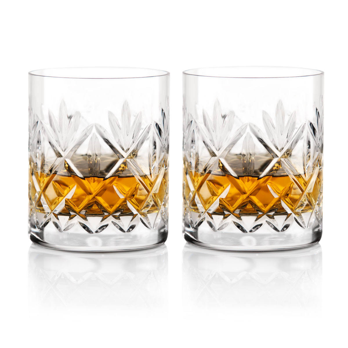 5c3ffe405dbacc81376e1a979a14f307a81e7bc99024eb7cd6d72deb37aafca3.jpg Waterford Crystal Huntley Whiskey Tumbler Glass, Set of 2, High End - Image 1