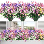 Moulyan 12 Bundles Artificial Flowers for Outdoors UV Resistant Fake Flowers Faux Plants for Hanging Garden Porch Window Box Outside Decoration,Home