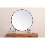 Cassie Round Wall Mirror Finish: Blue, Size: 45" x 45"