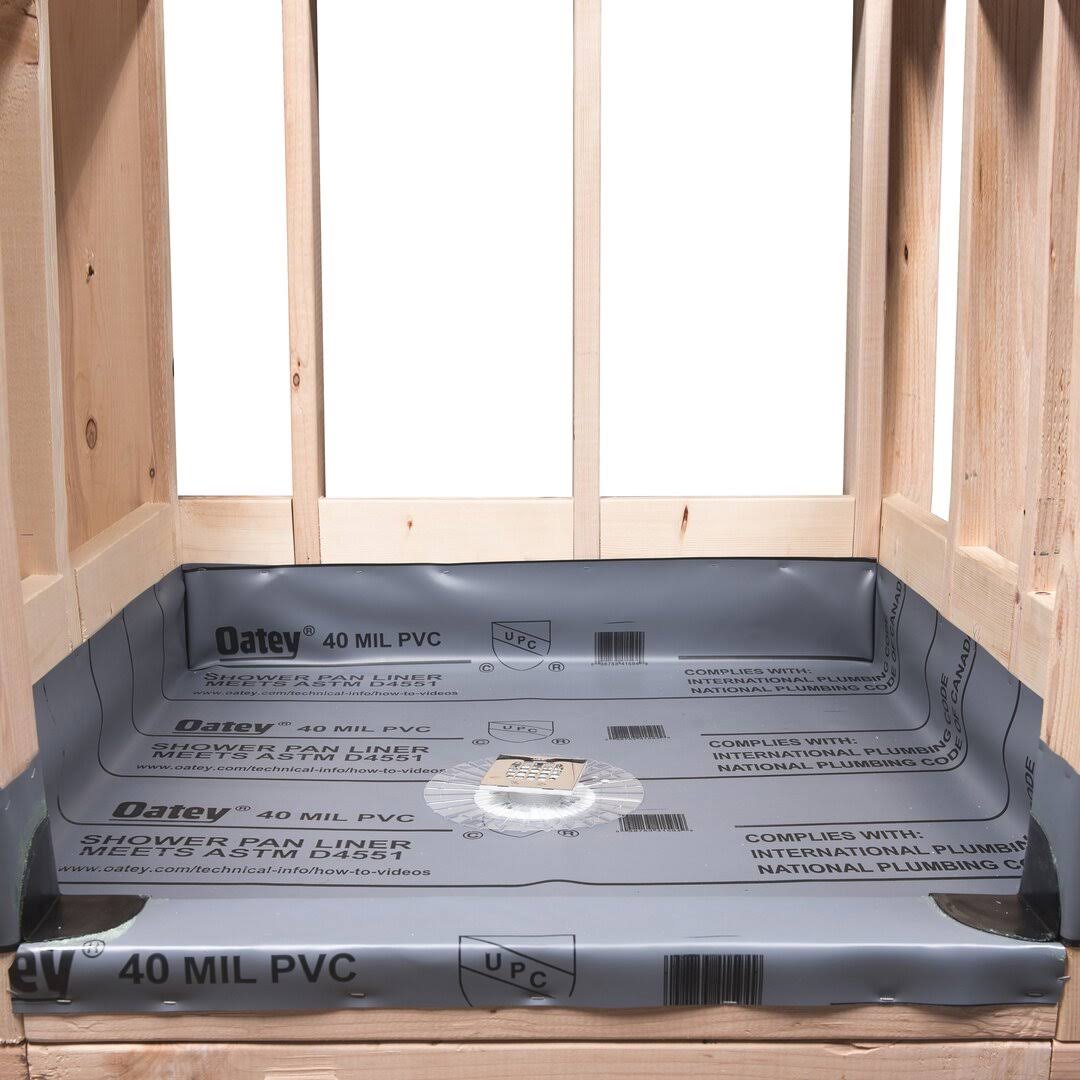 5c63ae0c955100063745b53c20702831bf9c3d276fa08e3ef458de4df1975455.jpg Oatey 6 ft. x 10 ft. Gray PVC Shower Pan Liner - Image 1