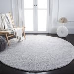 Aidoo Light Gray Area Rug Ebern Designs Rug Size: Round 6'7"