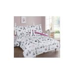 Golden Linens Twin Size 3 Pieces Printed Comforter Set Multi Colors White Black Pink Paris Eiffel Tower Design Girls / Kids/ Teens #Twin 3 PC Paris